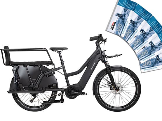 An e-cargobike & vouchers worth CHF 5799.- sponsored by VELOPLUS.
